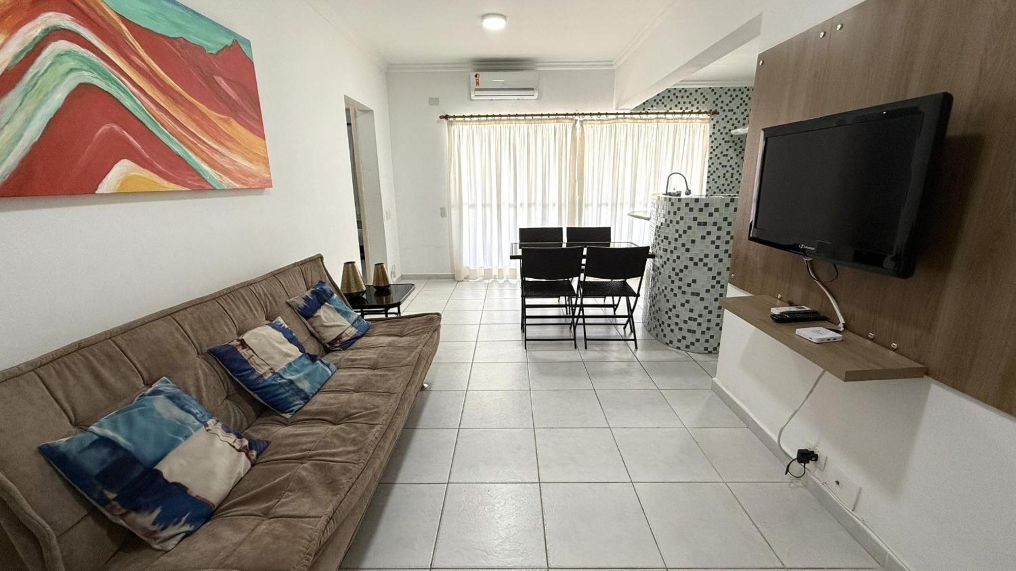 Flat A 1 Quadra Da Pitangueiras - Ar Condicionado - 6 Pessoas * Guaruja